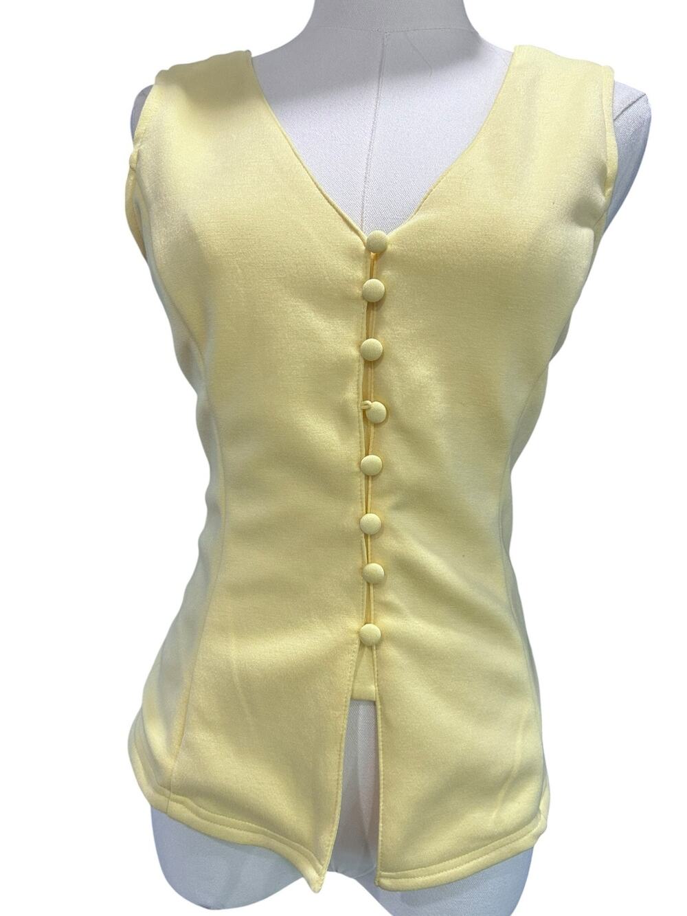 Emerson Lang Tank Top NEW Cropped Boho Fairy Coquette Casual Pale Yellow SZ Med